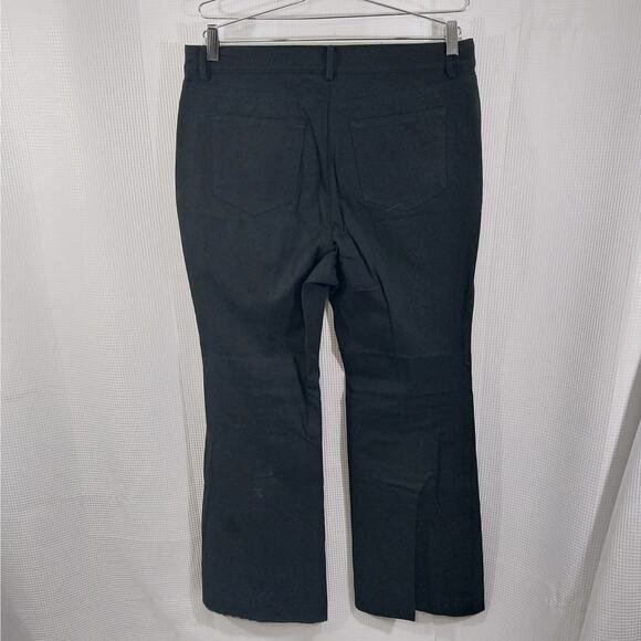 LOFT! RICH BLACK STRETCH 5 POCKET, CENTER LEG SEAM, FLARED PANTS, SLACKS! SZ 14P - Picture 7 of 10